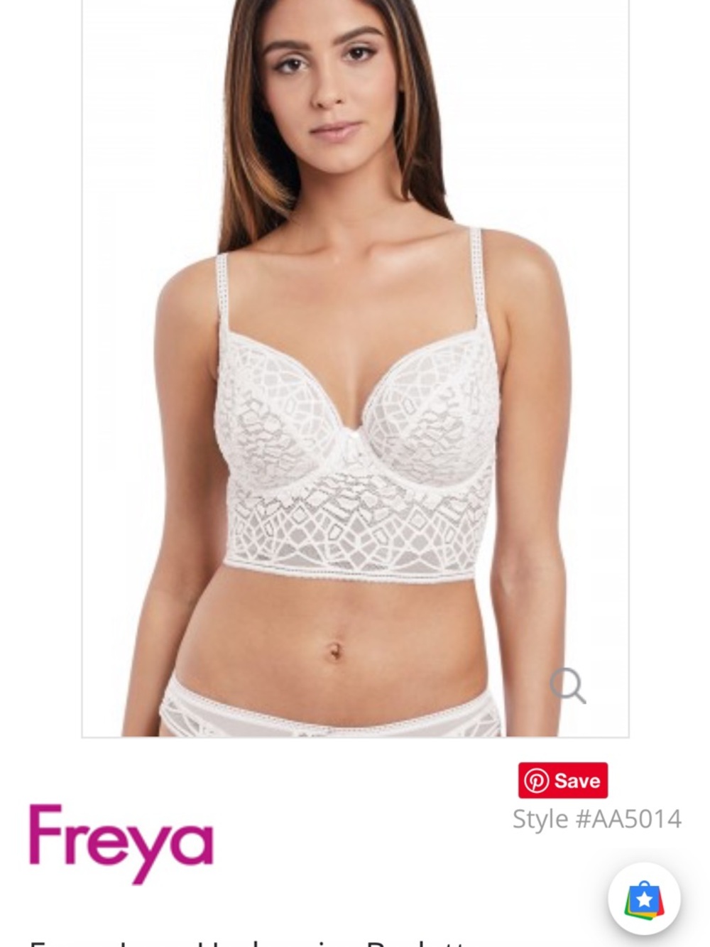 Freya Soirée White Lace Longline Bralette